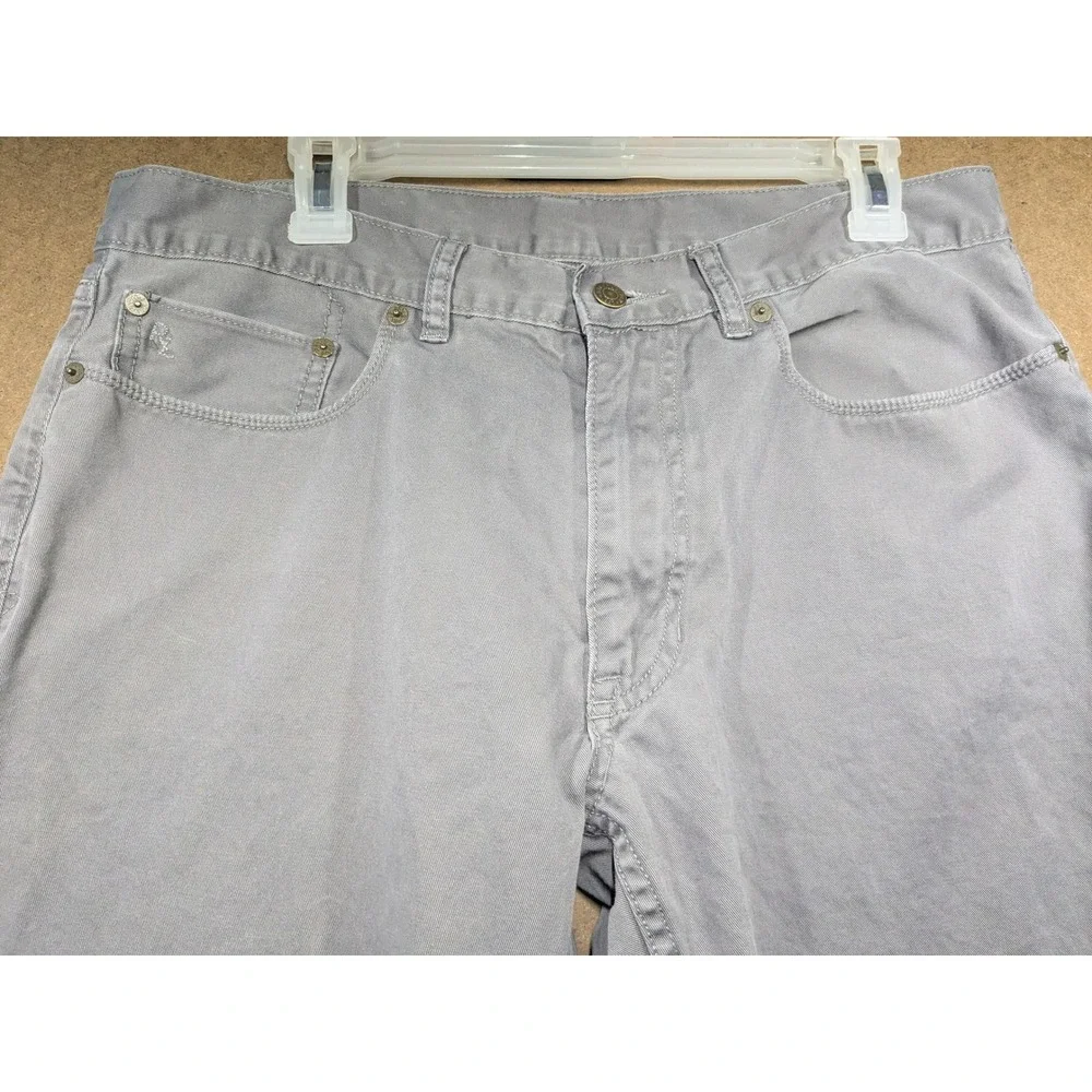 Polo Ralph Lauren Mens Authentic Dungarees Gray Cotton Straight Leg Pants 34x34